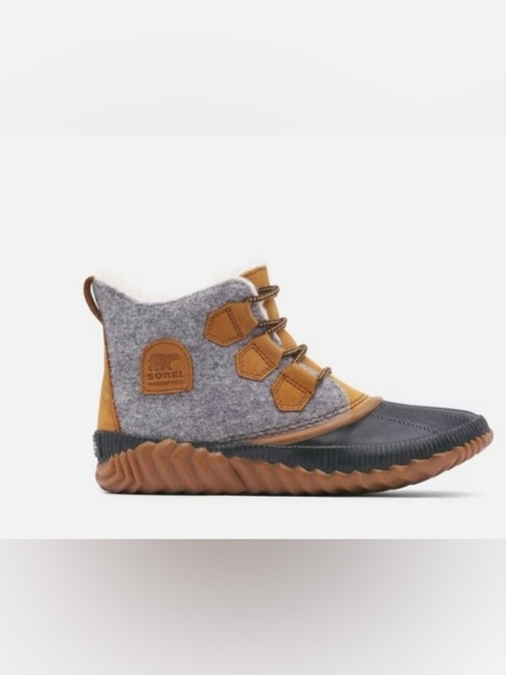 Sorel Out N About Plus Ankle Duck Boots US 9.5 Quarry Felt Waterproof Rain Boots